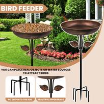 Elegant Copper Finish Bird Bath with Stand for Garden, Yard, and Patio Durable Metal Construction, Weather Resistant One Size