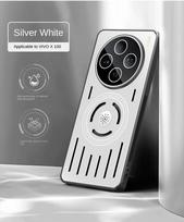 Magsafe Magnetinis kieto metalo dėklas, skirtas Vivo X100 Ultra X100S Pro X 100Ultra X90 Pro bevielis įkrovimas Aušinimas nuo šilumos išsklaidymo apsauginis dangtelis For VIVO X100 balta