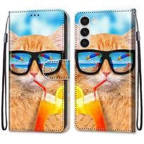 Prabangus dažytos odos dėklas piniginė knygutės stiliaus apsauginis viršelis Samsung Galaxy S25 Ultra S24 S23 S22 S21 S20 Ultra Plus S21FE S21Ultra S22Ultra Samsung Galaxy S23 Ultra