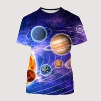 „Galaxy Outer Space Planet“ 3D spausdinimo marškinėliai, vasariniai vyriški trumpomis rankovėmis marškinėliai, dideli harajuku viršūnės, vaikiški drabužiai S