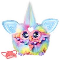 Hasbro Furby interaktyvus žaislas berniukams ir mergaitėms, 15 m. amžiaus, su 15 m. amžiaus, varikliu valdomas pliušinis žaislas, naujo modelio „Tie-Dye“, reaguojantis į balsą, 6+ priedai,