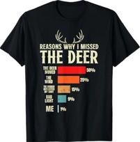 Juokingi medžiotojo pasiteisinimai, kodėl praleidau elnių medžioklę T-shirt L