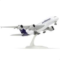 1/240 Lufthansa A380 lėktuvo modelių rinkiniai (30cm L) su stovu suaugusiųjų aviacijos dovanai arba dekoracijai