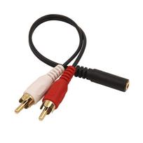 VCE RCA Conversion Female to 2 RCA RCA Cable Gold 23cm 3.5mm Cable, 3.5mm Male, Y-Type Splitter, Plated,