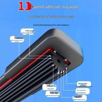 11-Layer Rubber Strip for Chery Tiggo 3/5/7/8, Arri 3/5/7/8, Fengyun, QQ, and Qiyun Frameless Wiper Chery EQ - Pair