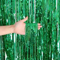 Lietus Blizgučiai Folijos Užuolaida Durų Dekoracija Šventės Fono Išdėstymo Rekvizitas 2m green