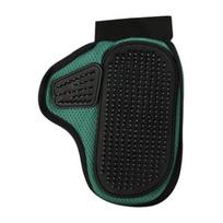 Yousheng Pet Cleaning Gloves with Wrist Strap, Double-Sided Pet Grooming Gloves, Shedding Gloves with Tipped Pin Brush, Hair Brushing and Massage Mitt žalia