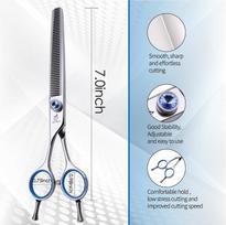 Fenice JP440C Professional 7/7.5/8 inch Left-handed Dog Cutting Curved Fluffy Thinning Chunker Scissors Straight Grooming Shears