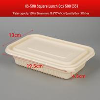 Biodegradable Corn Starch Square Lunch Box - Single/Double Compartment for Takeout & Salads Off-white