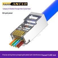 FBT CAT6 50U Gold-Plated Shielded RJ45 Pass-Through Connectors 30 Pack