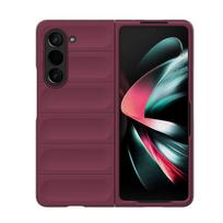 For Samsung Galaxy Z Fold 5 Case Silicone PC Capa Samsung Z Fold Flip 5 4 3 Case Protector Phone Anti-drop Case Z Fold 5 Cover Z Fold 5 tamsiai violetine spalva