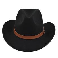 Retro imitation sheep hat, cowboy hat, felt hat, woolen hat, ethnic style hat, brown belt, retro jazz hat M（56-58cm）
