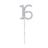 16 18 20 25 30 40 50 60th Rhinestone Cake Toppers For Birthday Wedding Anniversary Decor Cupcake Picks Festive Party Supplies white