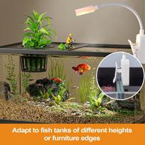 Aquarium Light Adjustable Plant Grow Clip On Aquarium Lamp 3 Lighting Modes Small Bedside Lamp Adjustable Brightness Fish Tank CN Plug