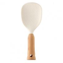 Stainless Steel Rice Spoon Durable Cooking Spoon Silicone Rice Spoon with Ergonomic Handle Heat-resistant Non-stick Kitchen