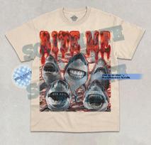 Bite Me T-Shirt Funny Meme Shark Ocean Predator Graphic Bootleg Unisex Shirt 4XL