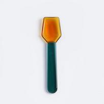 Colorful Glass Dessert Spoon Long Handle INS Style Coffee Spoon Heat Cold Resistance Teaspoon Dessert Serving oranžinė