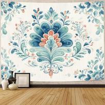 2D Elegant Damask Watercolor Bedroom Tapestry 47.2x31.5inch/120*80cm