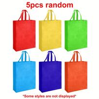 5pcs Non Woven Tote Bags with Handles 9.8x13.8 Inches Large Reusable Gift Bag Foldable Grocery Bags for Shopping Birthday JXB Other