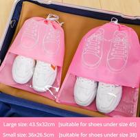 36x45cm Shoes Storage Bags Closet Organizer Non Woven Travel Portable Bag Waterproof Pocket Clothing Classified Draw Hanging Bag 36x45cm 10PCS rožinė