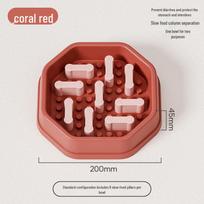 Bone-Shaped Anti-Choke Dog Slow Feeder Bowl with Anti-Tip Design in Color Box Packaging rožinė