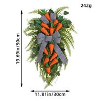 Easter Wreath Decorations: Artificial Green Plants, Carrots, Upside Down Trees for Outdoor Courtyard