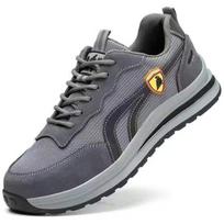 Labor Insurance Shoes Men's Four-season Anti-smashing and Anti-piercing Steel Head Work Shoes Non-slip and Deodorant Safety Shoes 37 pilka spalva