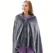 USB Electric Heating Blanket - Flannel Single Person Warm Shawl with Three Speed Temperature Control for Office, Travel, and Warmth Preservation 62.99*29.53inch pilka