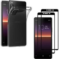 Case for Sony Xperia 10 II - PHONILLICO - Transparent - 2 Tempered Glasses - Scratch-Resistant juoda