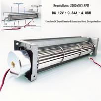 12V DC Tangencialinis skersinio srauto ventiliatorius liftams DC Plug 30CM Wire Length