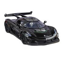 1/32 Koenigsegg Jesko Šaunus Imitacinis Sportinis Automobilis Lydinio Modelis, Aukštos Kokybės Lydinio Medžiaga, Imitacinis Garso Efektas, Atgalinis Variklis juoda