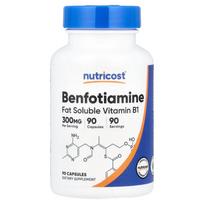 Benfotiaminas Riebaluose tirpus vitaminas B1 300 mg kapsulės, 90 vnt. 90 pcs - 1 ea