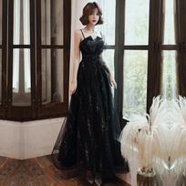 Evening Dress Black Long Slip Open Back Dress Skirt Host Sundress XS