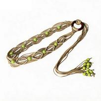 Bohemian Style Female Waist Rope Wax Rope Ethnic Style Waist Chain Fashion Waist Belt  Holiday chaki
