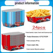 In Stock Cars Theme French Fry Box - Party Snack Packaging for Popcorn & Chicken