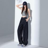 Summer Anti Fade Tencel Relaxed Hide Fat Saber Cut Scythe Casual Denim Pants Women Casual Pants Oversize Denim Trousers XS