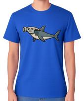 Hammer Hammerhead Shark Cartoon Graphic Unisex T-Shirt Ocean Funny Humour Tee M