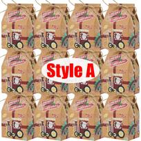 30/1PCS Christmas Kraft Paper Gift Bags Candy Cookie Snack Packaging Box Xmas New Year Party Home Decoration Wrapping Supplies 1PCS&10x7x5cm