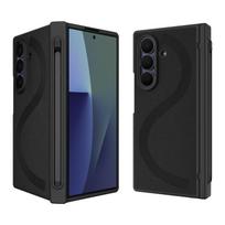 Luxury Business Leather Case for Samsung Z Fold 7 6 Full Protection Pre-installed Tempered Glass Screen Protector S Pen Cover Galaxy Z Fold7 juoda