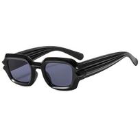 Trend Box Sunglasses Corrugated Legs Concave Hip Hop Sunglasses Glasses black