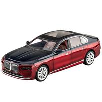 1/24 BMW I7 G70 Limousine Alloy Die Cast Toy Car Model Sound and Light Children's Toy Collectibles Birthday Gift raudona