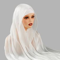 Fashion Shimmer Silk Instant Hijab With Bulit-In Magnets Muslim Women Hijab Solid Easy To Wear Shawl Wrap Islam Turban Ramadan