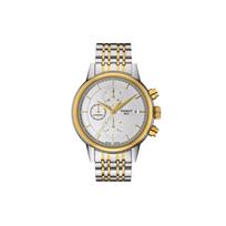 Tissot Carson serijos automatinis mechaninis judėjimas 18K auksas Trys akys Chronografas Daugiafunkcis kalendorius Verslo mados laikrodis T085.427.22.011.00 Regular Watch Box,White Dial white