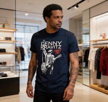 Lenny Kravitz Strut Pasaulinis Turas Laivyno Spalvos Trumpomis Rankovėmis Marškinėliai Visų Dydžių L