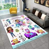 Cartoon Gabby Dollhouse Girl Carpet Rug for Playroom Bedroom Living Room Sofa Home Decor,kid Area Rug Non-slip Floor Mat Gift 40x60cm