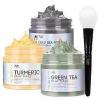 Dead Sea Mineral Mud Mask, Turmeric & Green Tea Face Mask for Deep Cleansing, Hydration & Smooth Skin, 210g - ANAiRUi