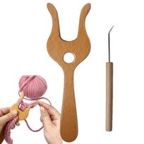 Cord Knitting Fork Wooden Weaving Fork With Loom Hook Precise Cord Crocheting Knitting Fork For Braiding Beginners For GERMANY