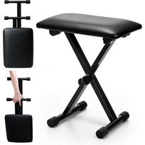 Keyboard Bench X-Style Padded Cushion, 13-18 in Height Adjustable Piano Stool, Collapsible Portable Keyboard Chair Seat with 1.5  Soft Cushion juoda