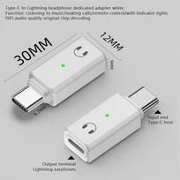 Type-C laidinės ausinės Garso Aux adapteris Lightning skirtas iPhone, iPad, MacBook nešiojamam kompiuteriui, laidinių ausinių keitiklis Otg balta