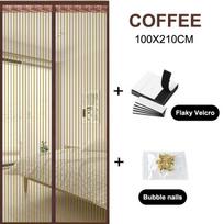 Tinklinė durų užuolaida nuo uodų ir musių, apsauganti nuo vabzdžių, tinklinė durų užuolaida namų virtuvės langams ir durims Coffee 100X210CM